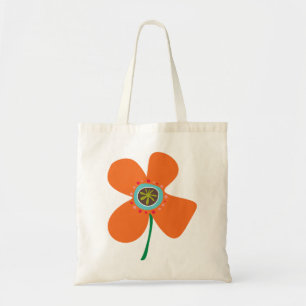 Bolsa Tote Grafo de Pop de Verão de margarida laranja-engraça