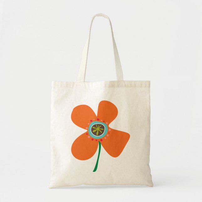 Bolsa Tote Grafo de Pop de Verão de margarida laranja-engraça (Frente)