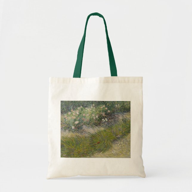 Bolsa Tote Grama e Borboletas por Vincent van Gogh (Frente)