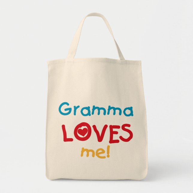 Bolsa Tote Gramma me ama T-shirts e presentes (Frente)