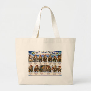 Bolsa Tote Grande 13 Duendes de Natal islandeses Natal reykjavik