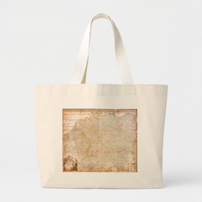 Bolsa Tote Grande 1730 Covens e mapa de Mortier de Alemanha que (Frente)