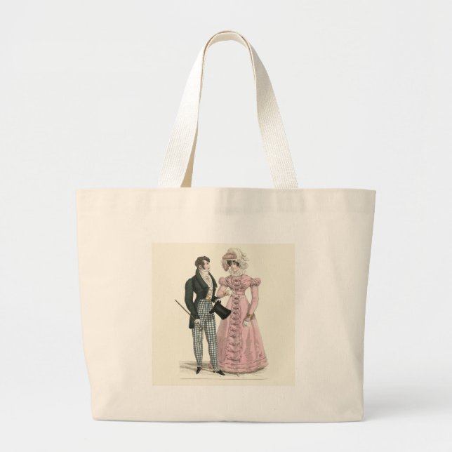 Bolsa Tote Grande 1823 Moda Mulher do Homem de Casamento Antiquado (Frente)