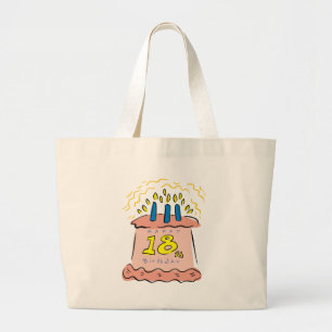Bolsa Tote Grande 18o Sacola dos presentes de aniversário