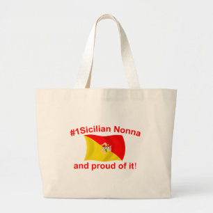 Bolsa Tote Grande #1 orgulhoso Nonna siciliano
