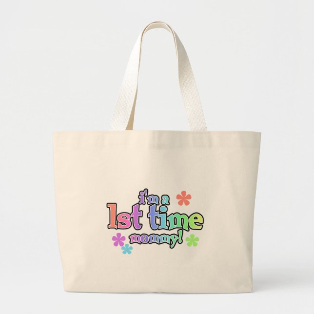 Bolsa Tote Grande 1rua-Mamãe-T-shirts e presente (Frente)