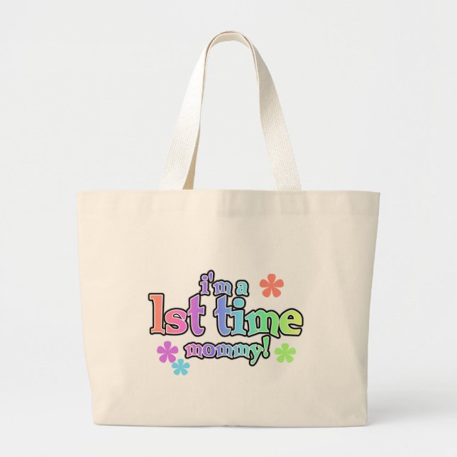Bolsa Tote Grande 1rua-Mamãe-T-shirts e presente (Frente)