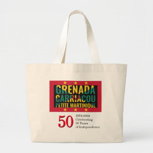 Bolsa Tote Grande 2024 GRENADA 50.º aniversário da Independência