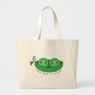 Bolsa Tote Grande 2 ERVILHAS em uma VAGINHA - saco