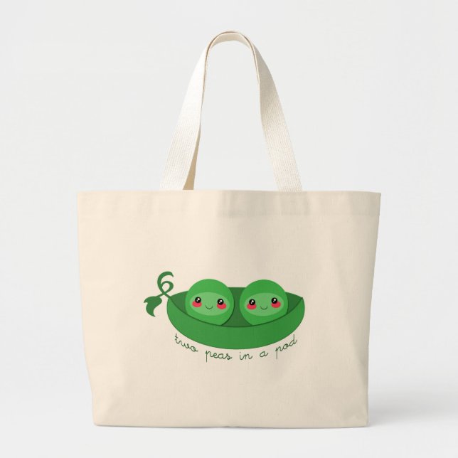 Bolsa Tote Grande 2 ERVILHAS em uma VAGINHA - saco (Frente)