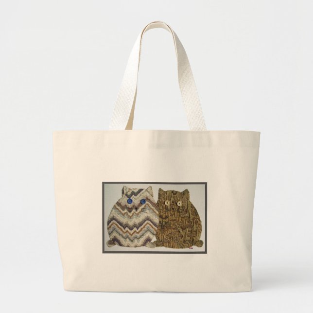 Bolsa Tote Grande 2 Gatos Gordos #1 (Frente)