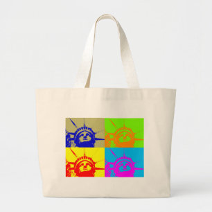 Bolsa Tote Grande 4 Color Pop Art Lady Liberty