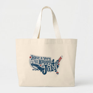 Bolsa Tote Grande 4 De Julho Seguro E Feliz