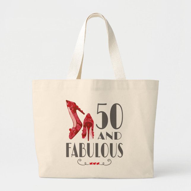 Bolsa Tote Grande 50º Presente De Aniversário Im 50 E Presente Fabul (Frente)