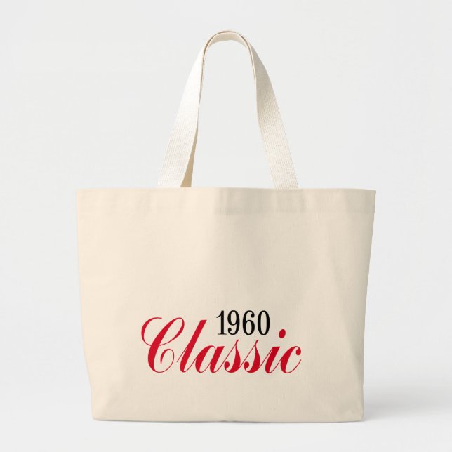 Bolsa Tote Grande 50th presentes de aniversário, clássico 1960! (Frente)