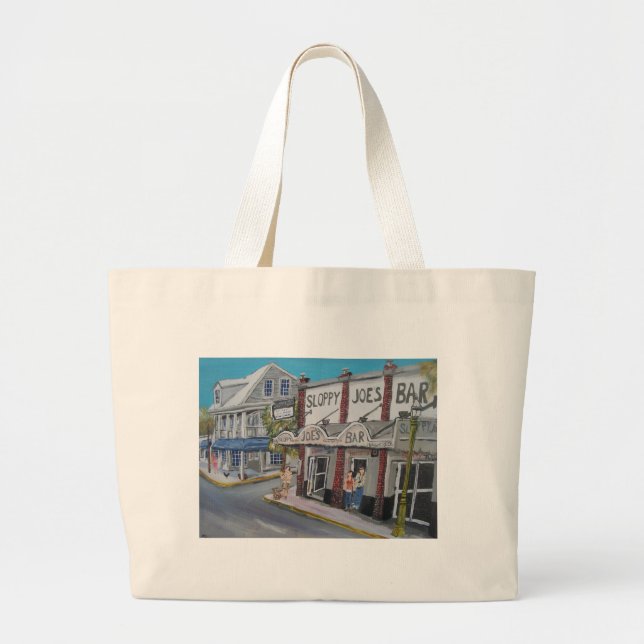Bolsa Tote Grande #600 Key West, Florida por BuddyDogArt (Frente)