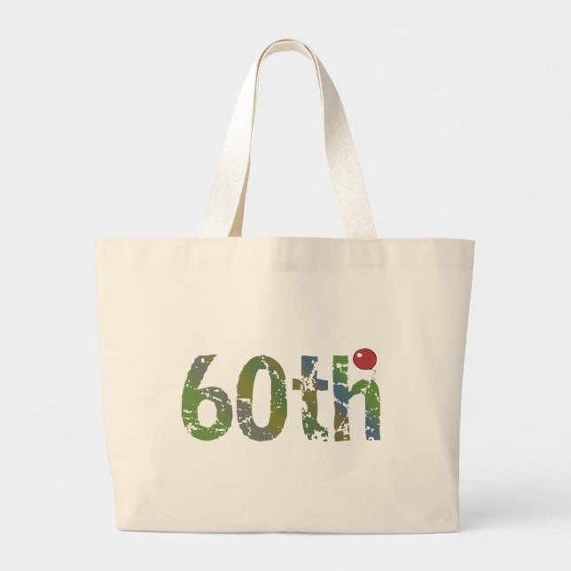 Bolsa Tote Grande 60th Sacola dos presentes de aniversário (Frente)