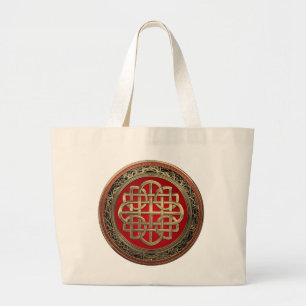 Bolsa Tote Grande [700] Nó Dourado Celta Sagrado Cross