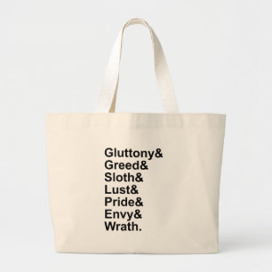 Bolsa Tote Grande 7 Pinos Mortais - Gluttony Lust Wrath Envelope