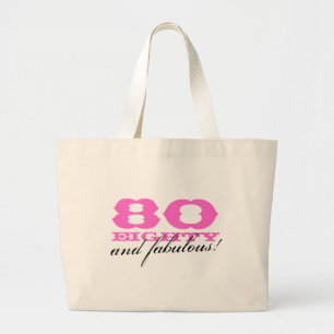 Bolsa Tote Grande 80 e sacola fabulosa para o aniversário do 80