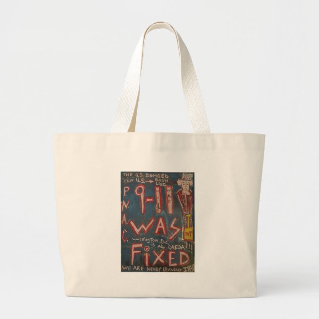 Bolsa Tote Grande 9-11 estava fixo em azul (Frente)
