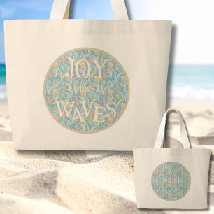 Bolsa Tote Grande A Alegria Vem em Ondas – Praia Boho