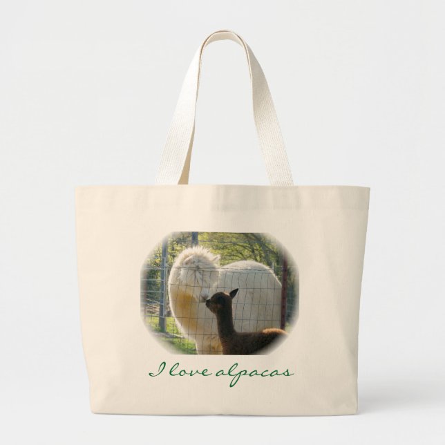 Bolsa Tote Grande A alpaca beija o saco (Frente)