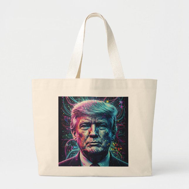 Bolsa Tote Grande A aparência do Donald Trump. (Frente)