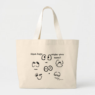 Bolsa Tote Grande A cara engraçada dos desenhos animados Eyes a