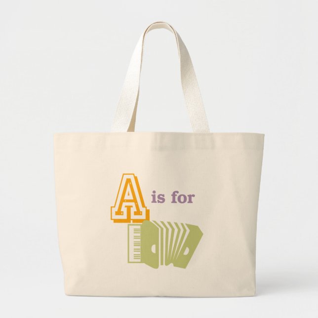 Bolsa Tote Grande A é para o acordeão (Frente)