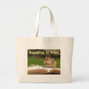 Bolsa Tote Grande A leitura é Chipmunk Bookbag do divertimento