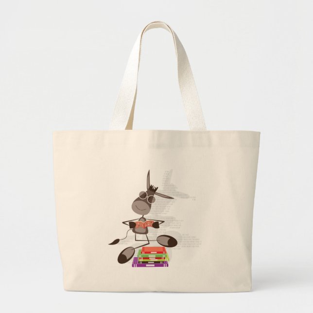 Bolsa Tote Grande A leitura intelectual do asno (Frente)