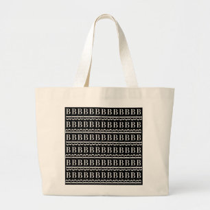 Bolsa Tote Grande A letra inicial B do monograma, escolhe a cor do