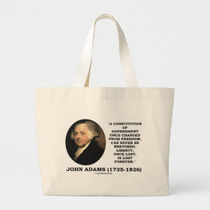 Bolsa Tote Grande A liberdade de John Adams uma vez que Lost é