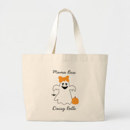 Bolsa Tote Grande A Little Boo Is Almost Due Orange Girl Baby Shower