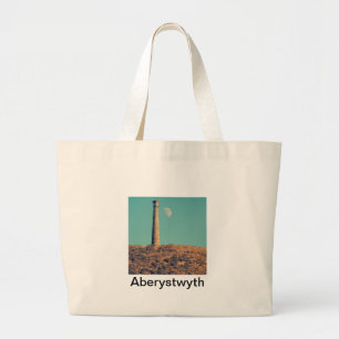 Bolsa Tote Grande A lua e uma torre: Aberystwyth