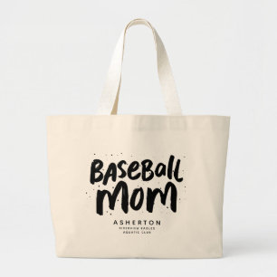 Bolsa Tote Grande A mãe de beisebol é legal, tipo preto, personaliza