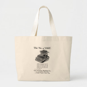 Bolsa Tote Grande A Máquina de Escrevendo No. 4 Yost