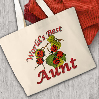 Bolsa Tote Grande A melhor tia do mundo, Ever Ladybug