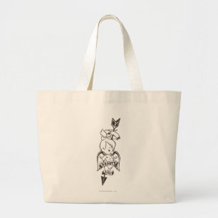 Bolsa Tote Grande A menina B&W do pai de PEBBLES™