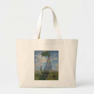 Bolsa Tote Grande A mulher de Monet com um parasol