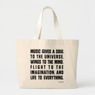 Bolsa Tote Grande A música dá uma alma ao universo