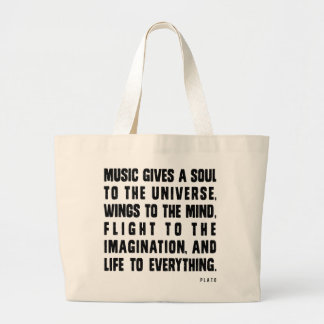 Bolsa Tote Grande A música dá uma alma ao universo