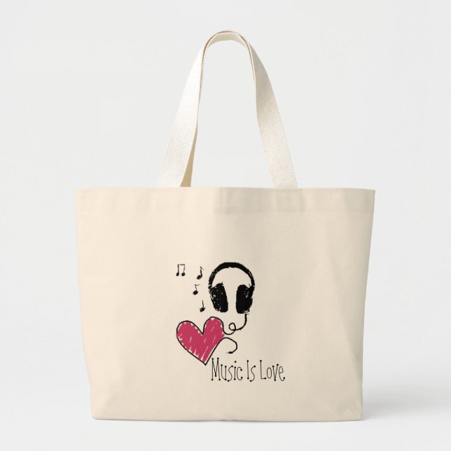 Bolsa Tote Grande A música é amor (Frente)