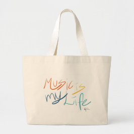 Bolsa Tote Grande A música é minha vida