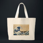 Bolsa Tote Grande A onda de Excelentes de Kanagawa por Hokusai<br><div class="desc">Este design apresenta "A onda Excelente de Kanagawa" pelo artista japonês Hokusai.</div>