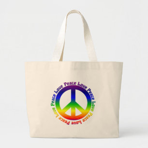 Bolsa Tote Grande A paz e ama tudo ao redor