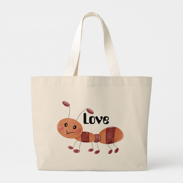 Bolsa Tote Grande A Pequena Saco de Amor da Formiga. (Verso)