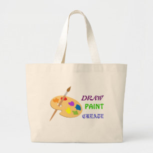 Bolsa Tote Grande A pintura do desenhar cria o saco da arte da