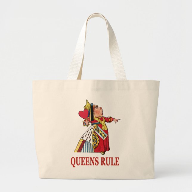 BOLSA TOTE GRANDE A RAINHA DOS CORAÇÕES DECLARA REGRA DE RAINHAS (Frente)